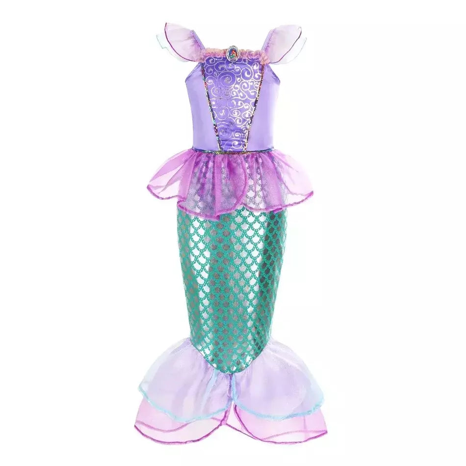 Sereia vestido de festa de aniversário verão menina sereia traje carnaval anime cosplay outfits 2-10 anos crianças fantasia disfarce vestido de baile