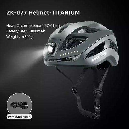 Rockbros capacete de bicicleta leve tipo-c carregamento capacete de ciclismo recarregável ajustável mtb com segurança mountain road scooter capacete