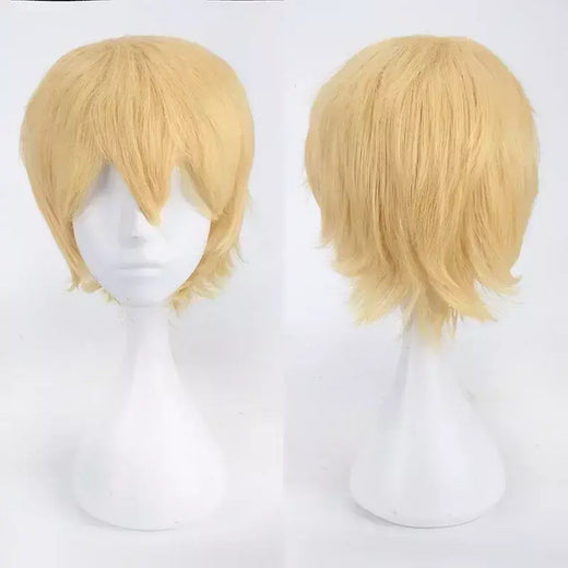 Masculino feminino sintético anime cosplay perucas de cabelo curto e reto resistência ao calor multicolorido vermelho branco rosa cinza marrom