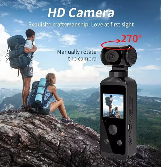 Câmera de ação à prova d'água 5K Ultra HD 270 ° Câmera esportiva wi-fi rotativa com estojo à prova d'água para mergulho, montanhismo e ciclismo