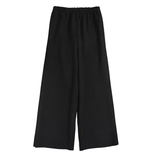 Elegante calça jeans de lã feminina, calça casual de cintura alta, perna reta, calça drapejada folgada, novo estilo, 2024