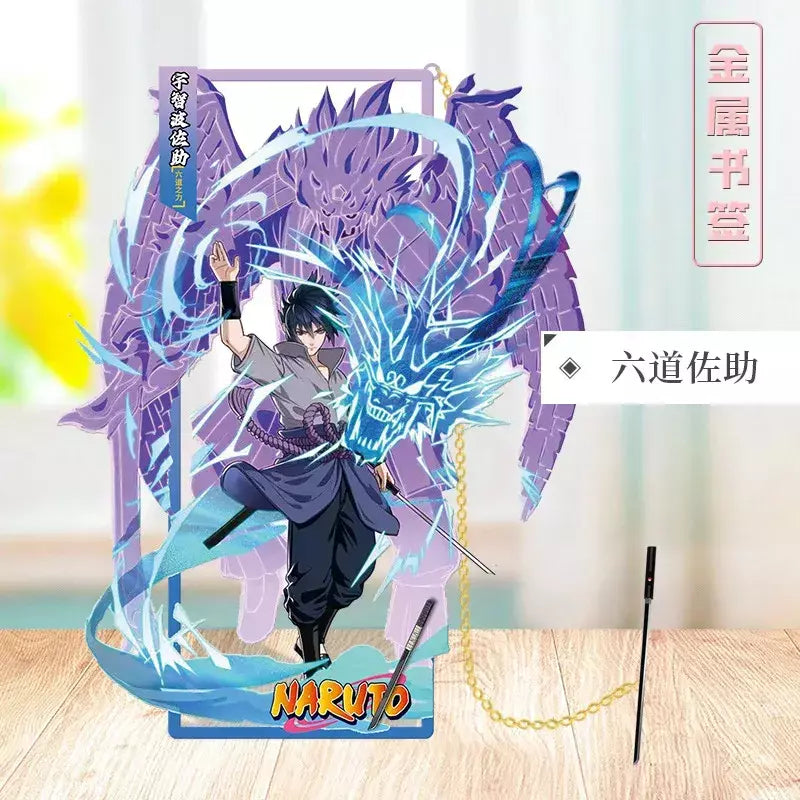Naruto anime japonês periféricos metal artesanato marcador ornamentos de mesa colecionáveis presente de aniversário criativo para namorado menino brinquedo
