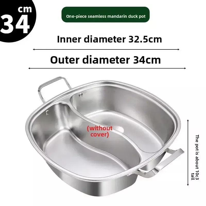 Panela elétrica quadrada integrada de aço inoxidável para uso doméstico e comercial especializada panela quente para panela quente estilo chinês