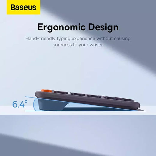 Baseus-Teclado Ergonômico Sem Fio, 2.4G, Bluetooth 5.0, Keycap Numérico, Office Game, Tablet, PC, iPad, MacBook, Laptop
