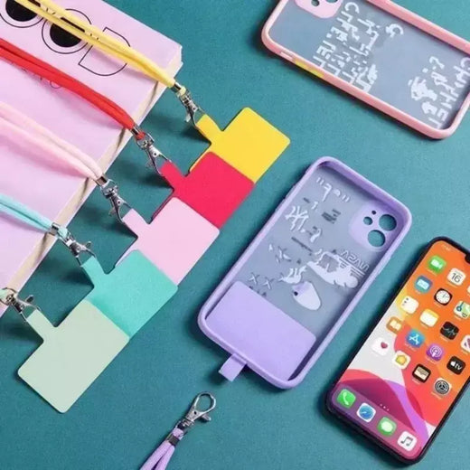 Cordão universal para celular, cordão removível ajustável para pescoço, cordão de segurança para todos os telefones celulares e alças de capa
