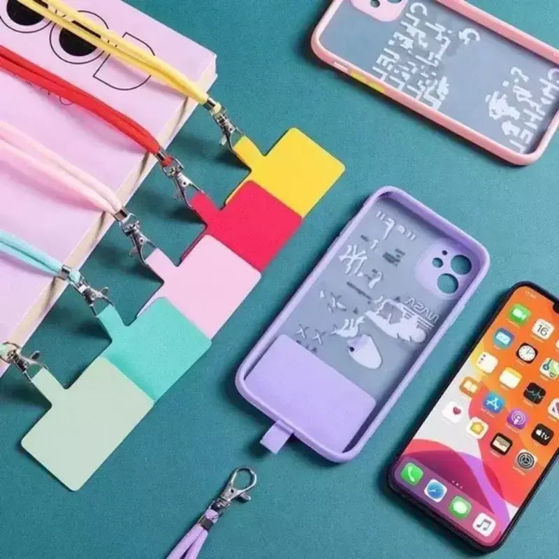 Cordão universal para celular, cordão removível ajustável para pescoço, cordão de segurança para todos os telefones celulares e alças de capa