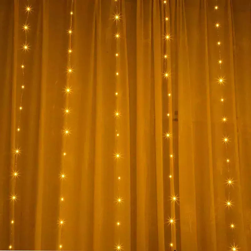 6x3m/3x3m grinalda na cortina festão de alimentação usb (com controle remoto) guirlanda de ano novo luzes led decoração de natal