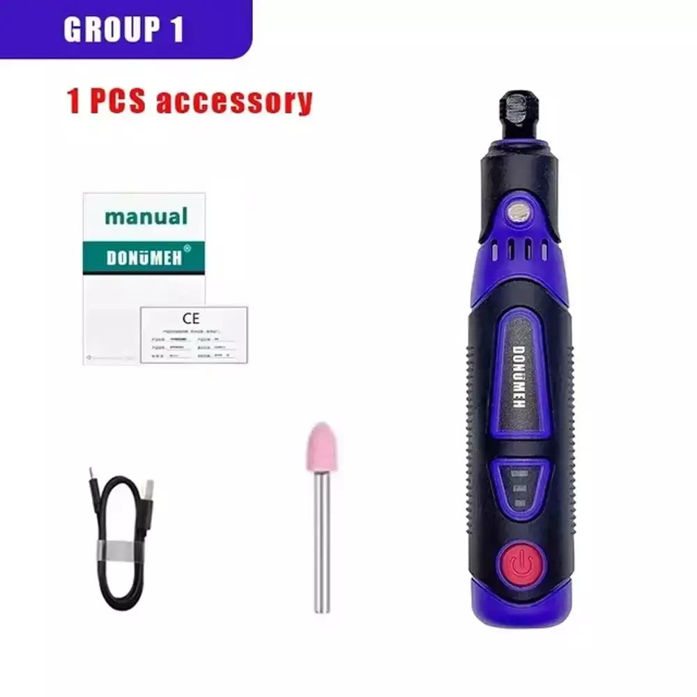 Mini furadeira elétrica multifuncional, moedor de 3 velocidades, ferramenta elétrica usb com caneta de gravação e conjunto de acessórios, ferramenta rotativa diy para casa