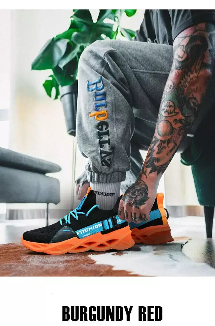 Venda quente moda roxo tênis casuais das mulheres dos homens lâmina tênis de corrida tamanho grande 48 luz respirável sapatos esportivos masculino malha tênis