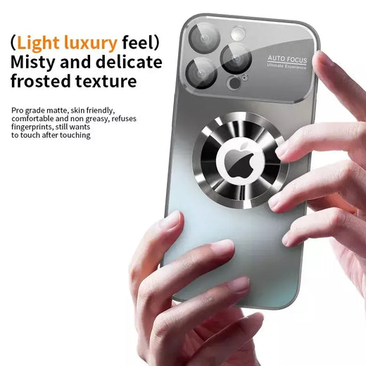 Novo titânio metálico luxo fosco caso para iphone 16 15 14 13 12 11 pro max plus para lente de vidro magsafe capa proteção da câmera