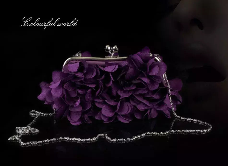 Bolsa de embreagem floral para mulheres, bolsa de casamento para noivas e senhoras, 8 cores, branco, azul, roxo, sacos de flores de noite