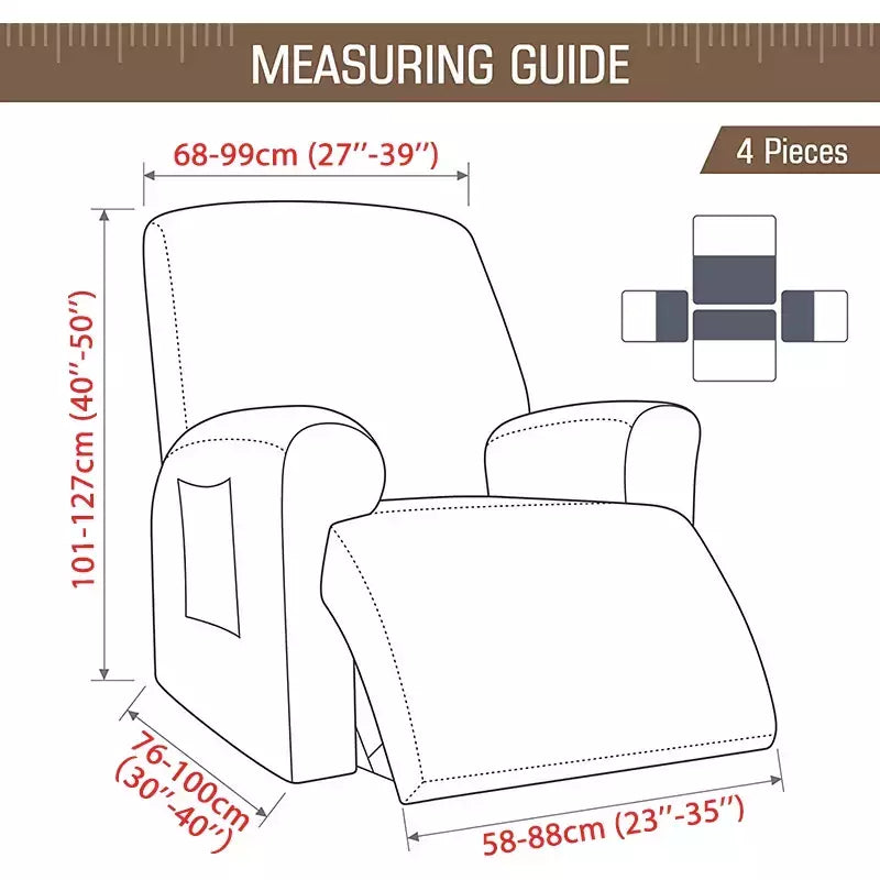 Jacquard Stretch Reclinável Sofá Covers, Poltrona elástica Split, Capa de cadeira antiderrapante, Cadeiras Lazy Boy, Slipcovers para sala de estar