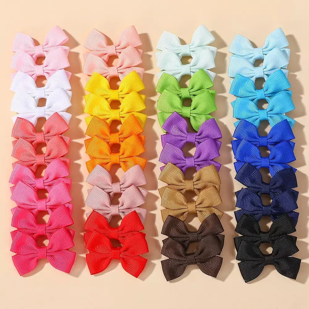 10/20/30 pçs aleatório cor sólida apertos de cabelo para crianças meninas linda franja de cabelo fita liga grampo de cabelo crianças acessórios para o cabelo