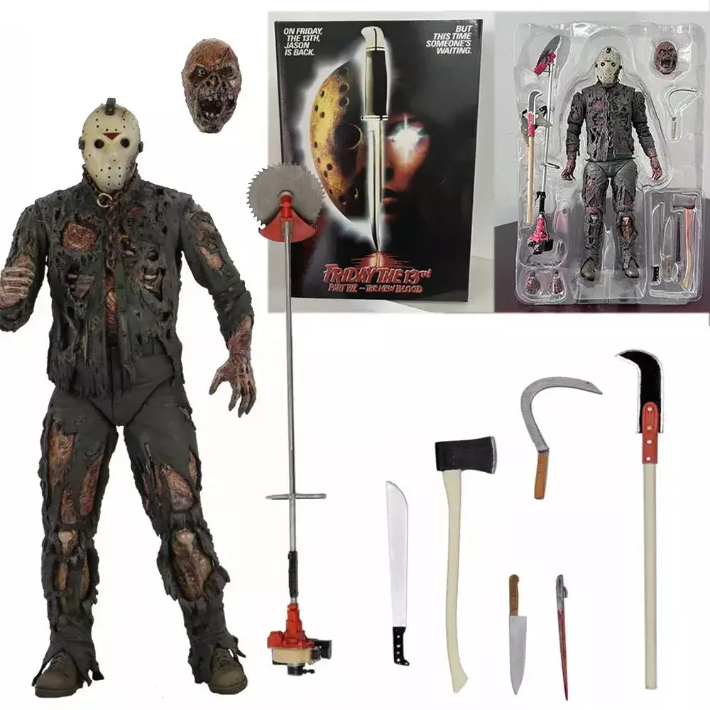 Neca sexta-feira jason a 13a figura novo sangue jason voorhees figura de ação parte vii horror halloween coleção brinquedo boneca presentes