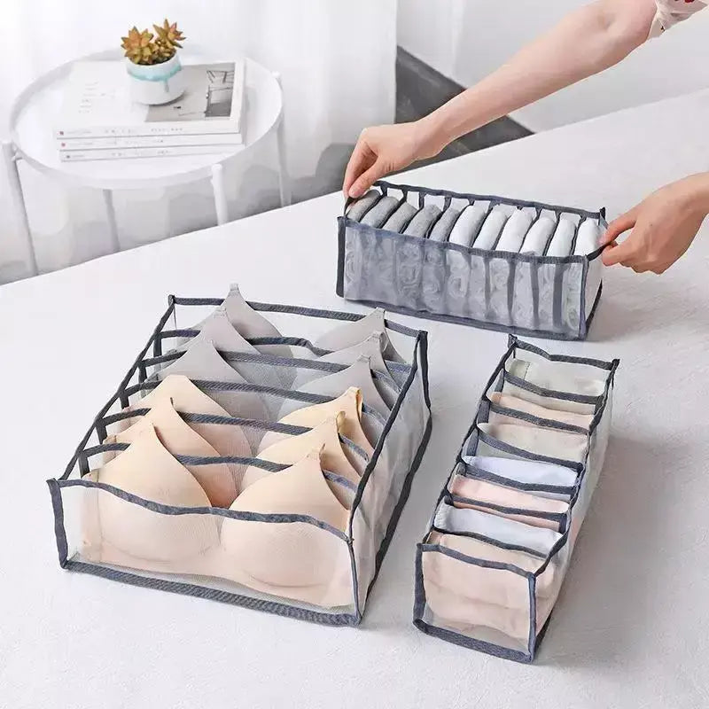 Organizador de gaveta para roupas íntimas, caixa de armazenamento dobrável, organizador de armário, divisor de gaveta para cuecas, meias, sutiã, caixas de armazenamento