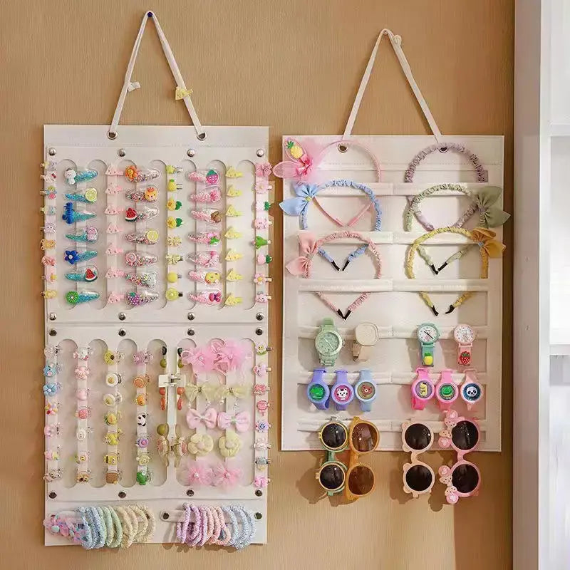 Acessórios para o cabelo pendurado organizador de armazenamento decoração de parede arcos de cabelo armazenamento grampos de cabelo corda óculos organização armazenamento
