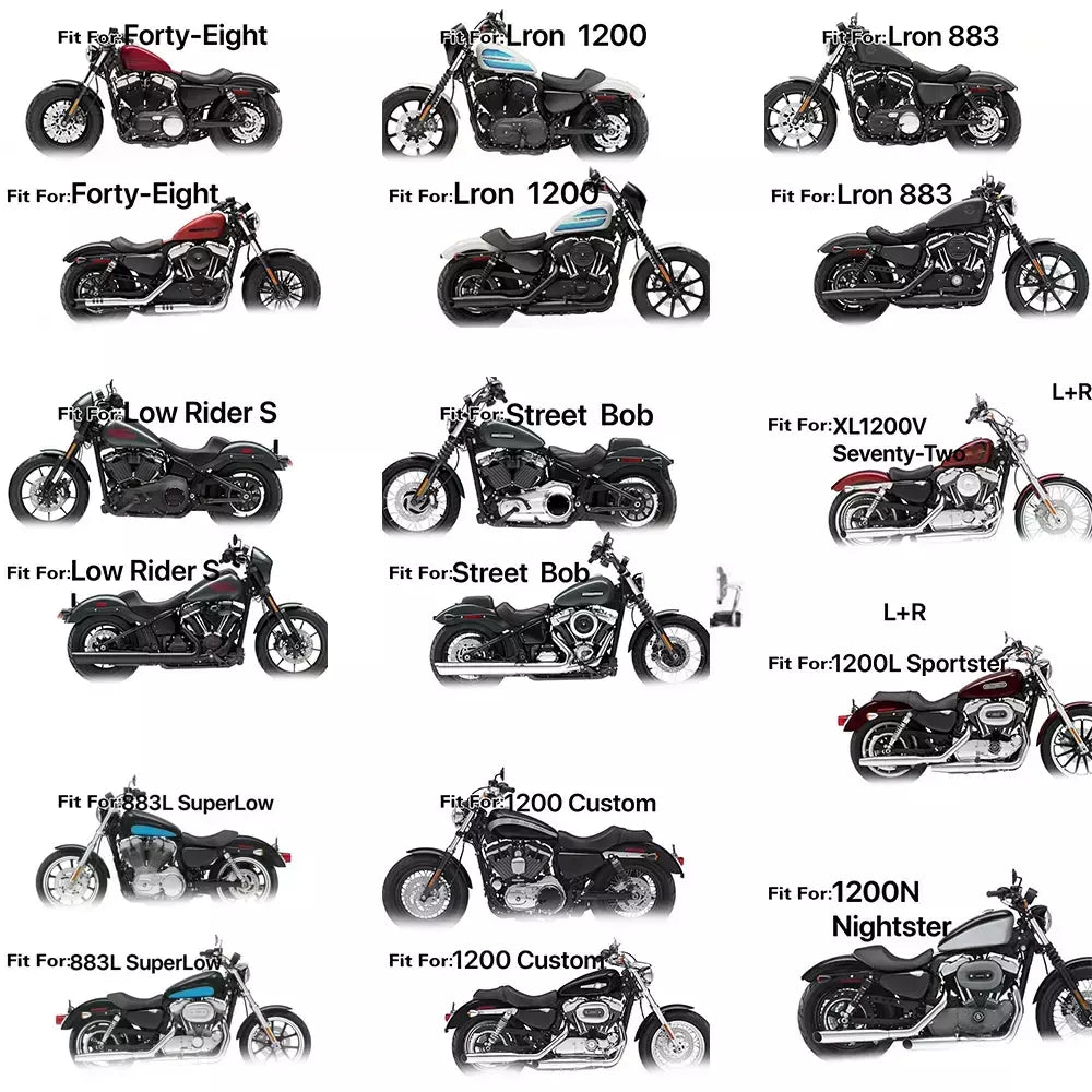 Bolsa de selim lateral de couro pu para motocicleta, adequada para harley sportster xl 883 1200 chopper cruiser cafe racer softail bobber
