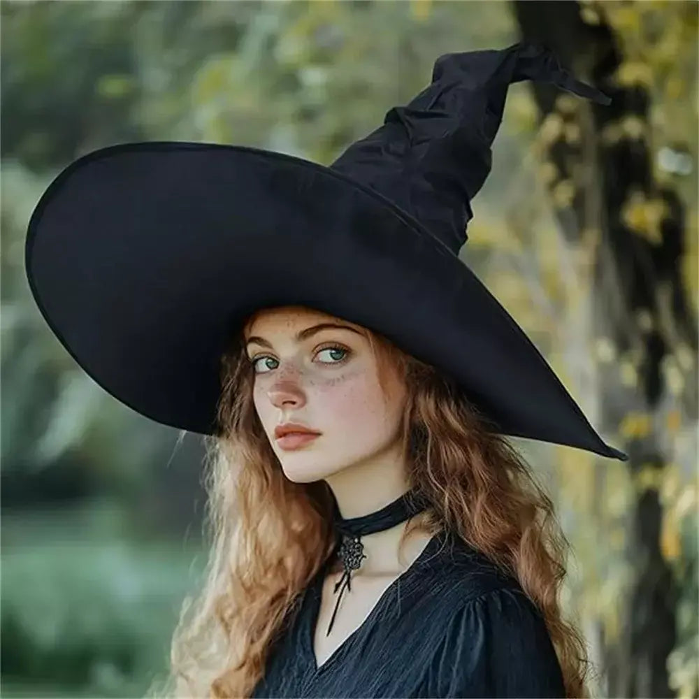 Halloween dobras bruxa feiticeiro chapéu preto festa cosplay traje chapelaria diabo boné adereços traje feminino acessório para festa cosplay