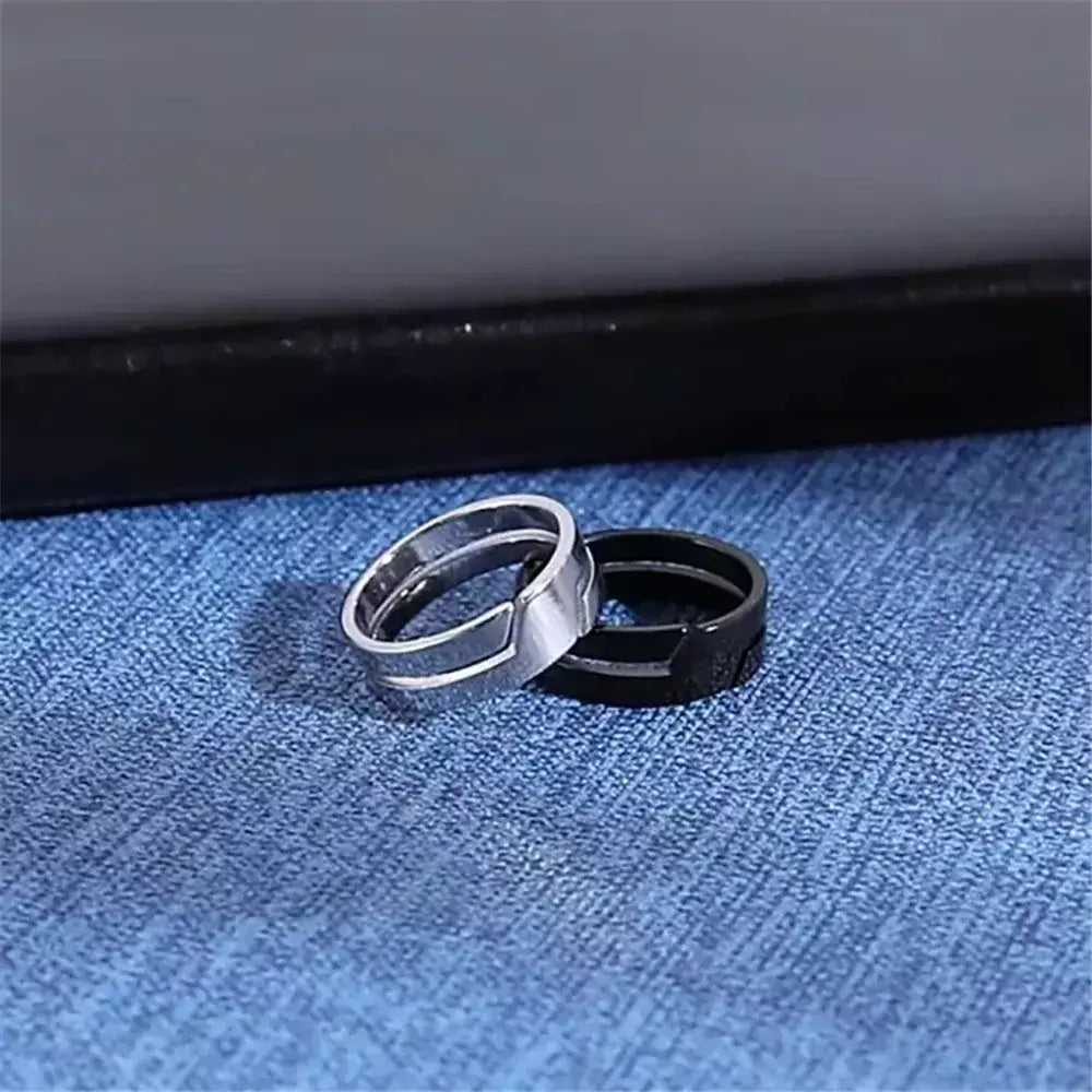 Skyrim anel de aço inoxidável para homens mulheres preto minimalista casual anéis de dedo 2025 casal jóias presente de casamento para amante