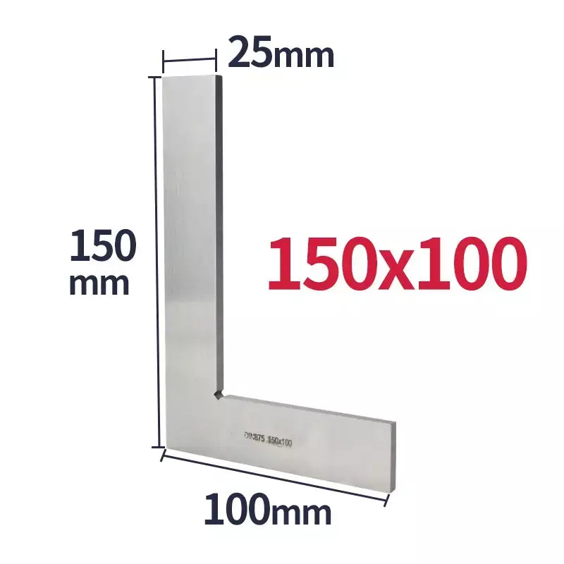 Régua quadrada de borda plana, ângulo de 90 graus, ferramentas para trabalhar madeira, régua quadrada de carpinteiro, metal, medidor de aço carbono, tentar quadrado