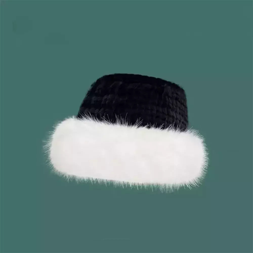 Chapéu de pele de vison feminino, grosso e quente chapéu de pescador, boné mongol, moda feminina coreana, novo, inverno