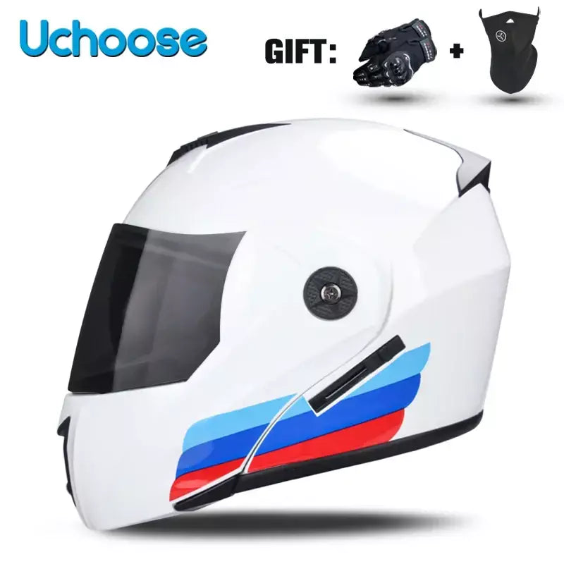 Unisex Capacete com viseira, lente dupla, seção transversal, segurança, modular, flip, capacete, certificação DOT, Uchoose