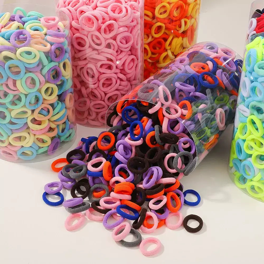 50 pçs colorido básico náilon elalstic laços de cabelo para meninas rabo de cavalo segurar scrunchie borracha banda criança moda acessórios para o cabelo do bebê