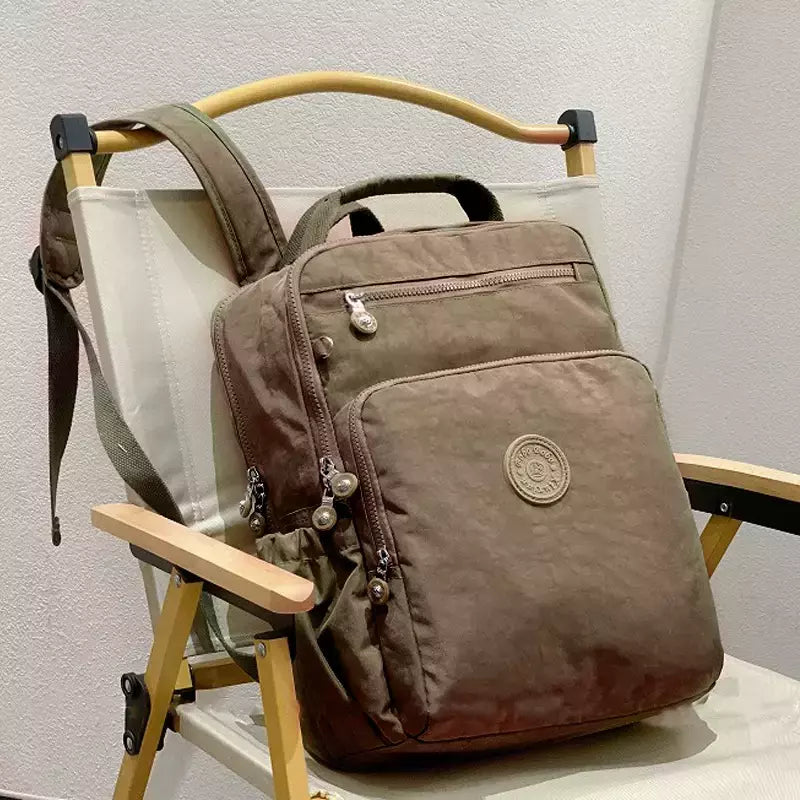 Mochila impermeável de nylon para homens e mulheres, mochila leve para laptop,