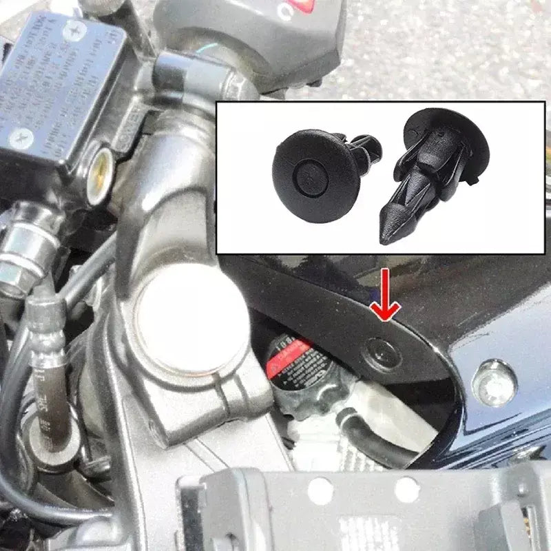 10/20/30 pçs 6mm preto rebite carenagem corpo guarnição painel prendedor clipes de parafuso para honda suzuki kawasaki acessórios da motocicleta peças