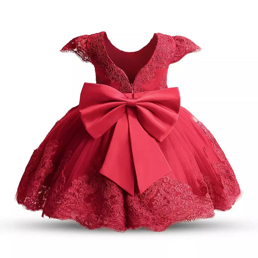 Bordado Elegante Crianças Princesa Vestidos para Meninas Luxo Golden Lace Vintage Crianças Festival Party Gown Bebê Batismo Vestidos