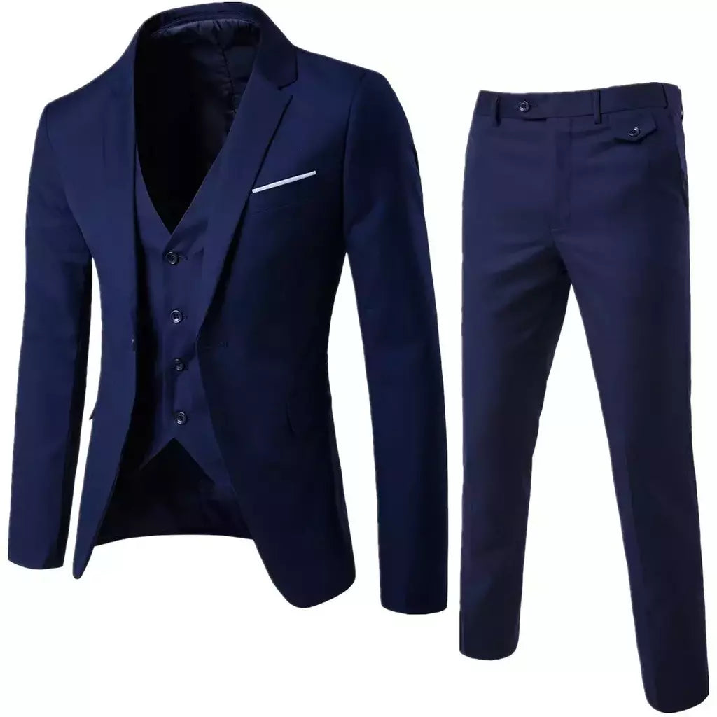 Ternos formais masculinos completos, conjuntos elegantes de blazers, roupas de casamento, calças, jaquetas, fantasias de luxo, negócios de casamento, 2 peças