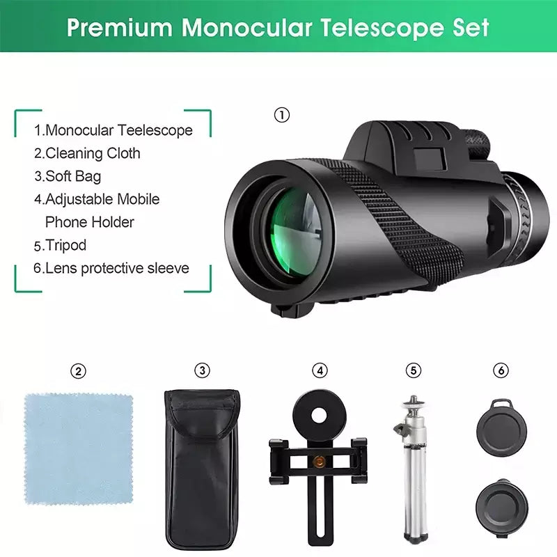 80x100 portátil zoom hd 5000m telescópio dobrável de longa distância mini telescópio poderoso para caça esportes ao ar livre acampamento viagem