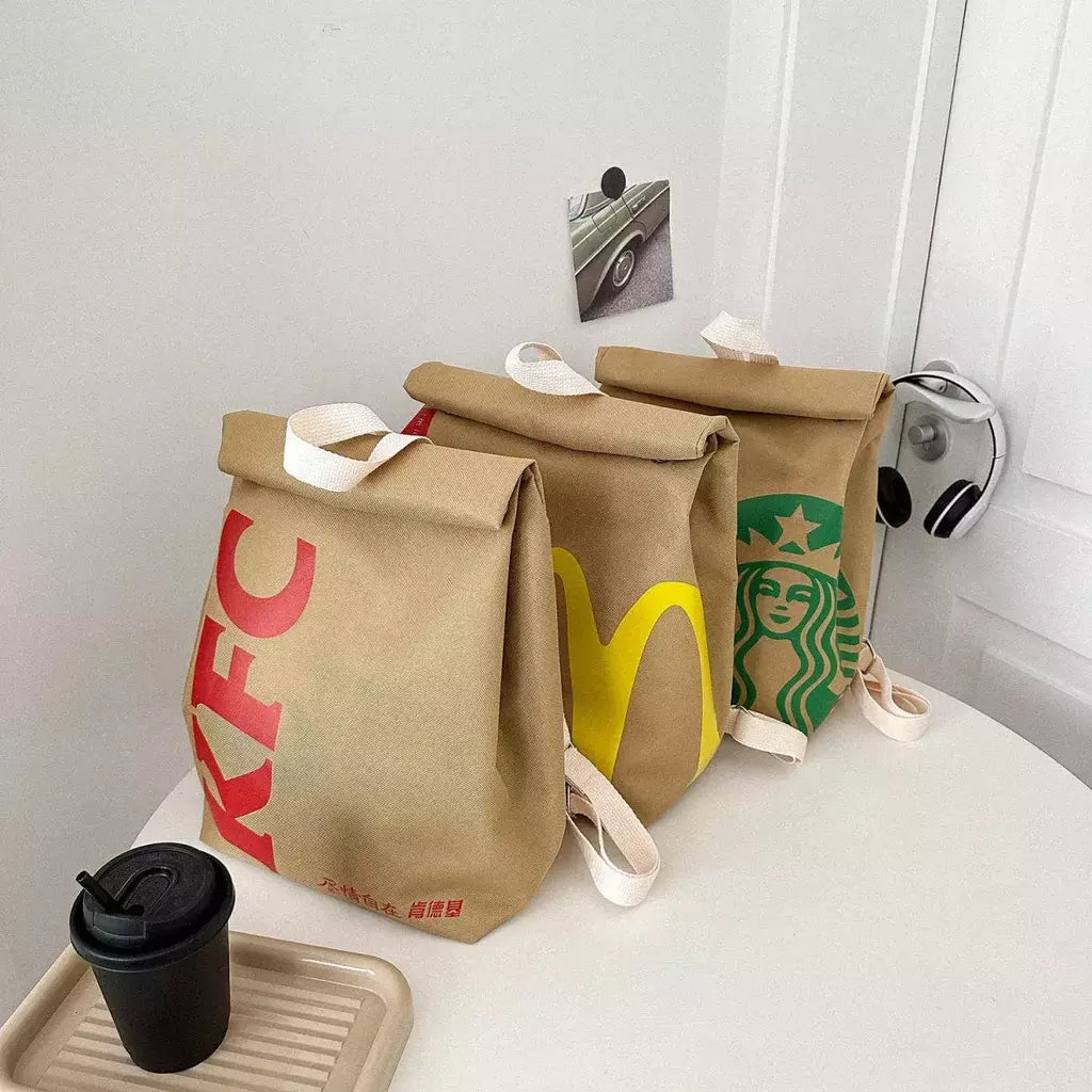 Mochila escolar Kfc com cordão, estilo kawai, personalizado, casual, presente de aniversário, para estudante, atacado