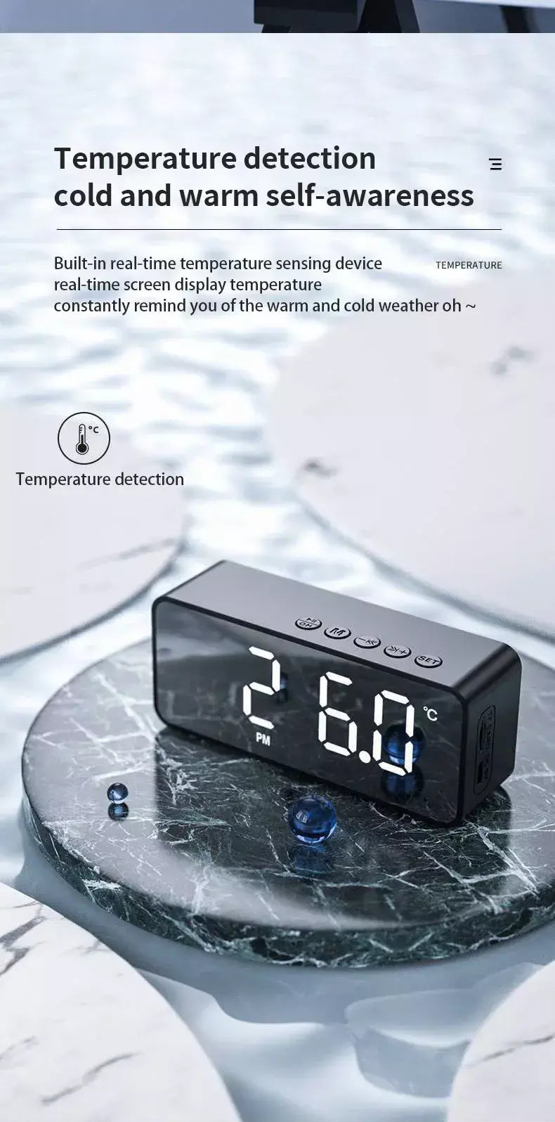 G50 alto-falante sem fio bluetooth com mini cartão fm espelho despertador tenda de áudio recebendo invite de voz k