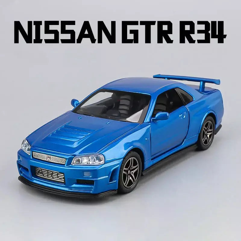 1:32 nissan gtr GT-R r35 r34 supercar liga modelo de carro diecasts & veículos de brinquedo carros de brinquedo brinquedos do miúdo para crianças presentes menino brinquedo