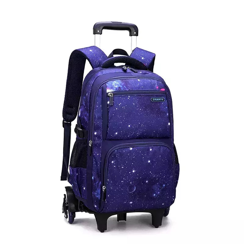 Mochila escolar com rodas para crianças, Mochila de rolamento para menino, Mochila escolar com rodas, Mochila de bagagem de mão, 6 rodas