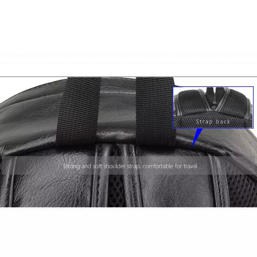 Mochila Escolar de Couro Impermeável para Homens, Bolsa de Viagem, Laptop, Livro Casual de Alta Qualidade, Marca Moda