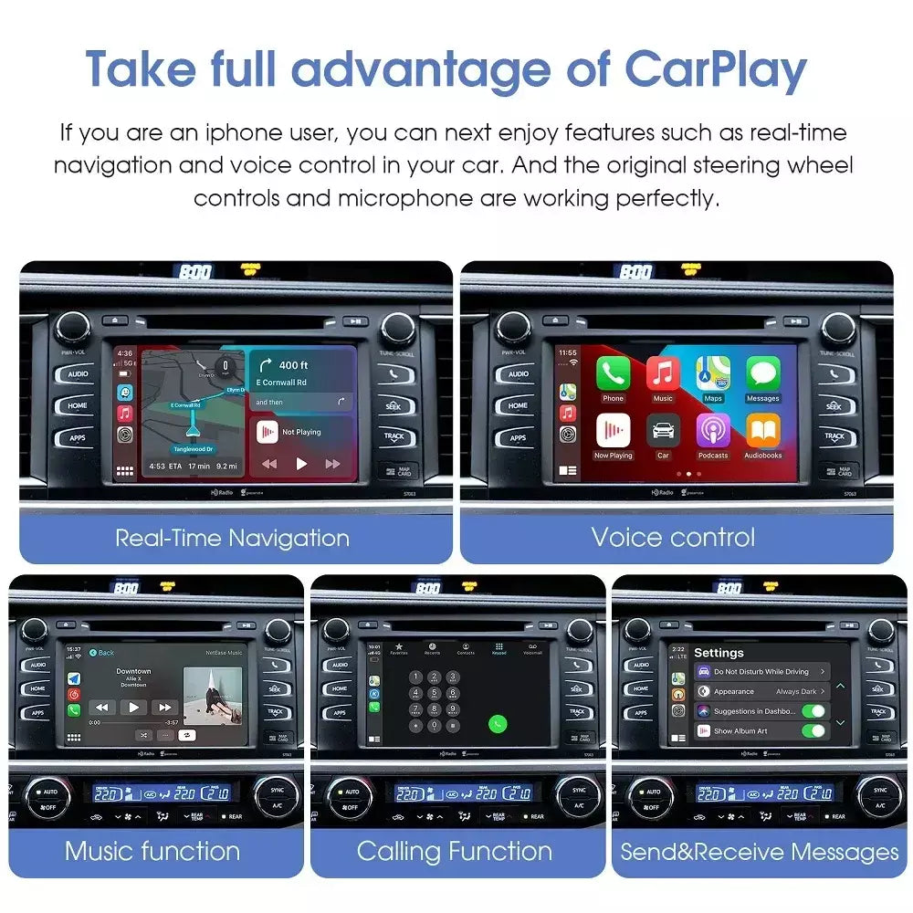 Kit de atualização multimídia decodificador de atualização de tela OEM para Toyota Touch2/Entune2.0 System 2014-2019 Wireless CarPlay Android auto
