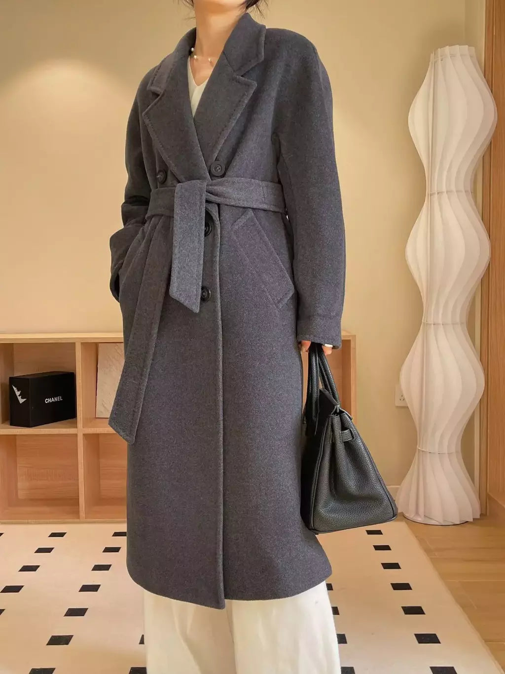 Casaco de Cashmere Camel Classic, casaco de lã de comprimento médio, novo, 101801, outono e inverno