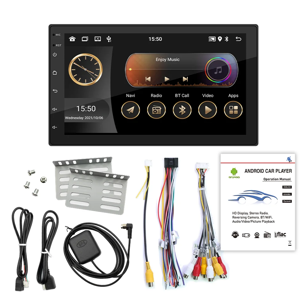 Bqcc 4core 2 din rádio do carro androidauto carplay android 13 gps áudio do carro 7 "/9"/10 "wifi bt ips reprodutor multimídia automotivo