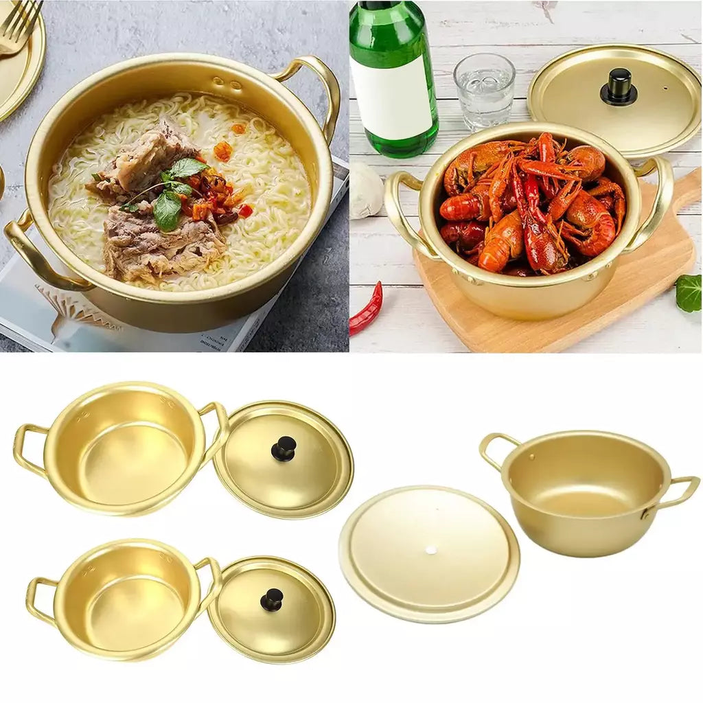 Panela De Alumínio Coreana Para Macarrão Ramen, Panela Paomian, Panela Amarela Espessada, Panela De Sopa De Alumínio, Panelas De Cozinha Douradas, Wok