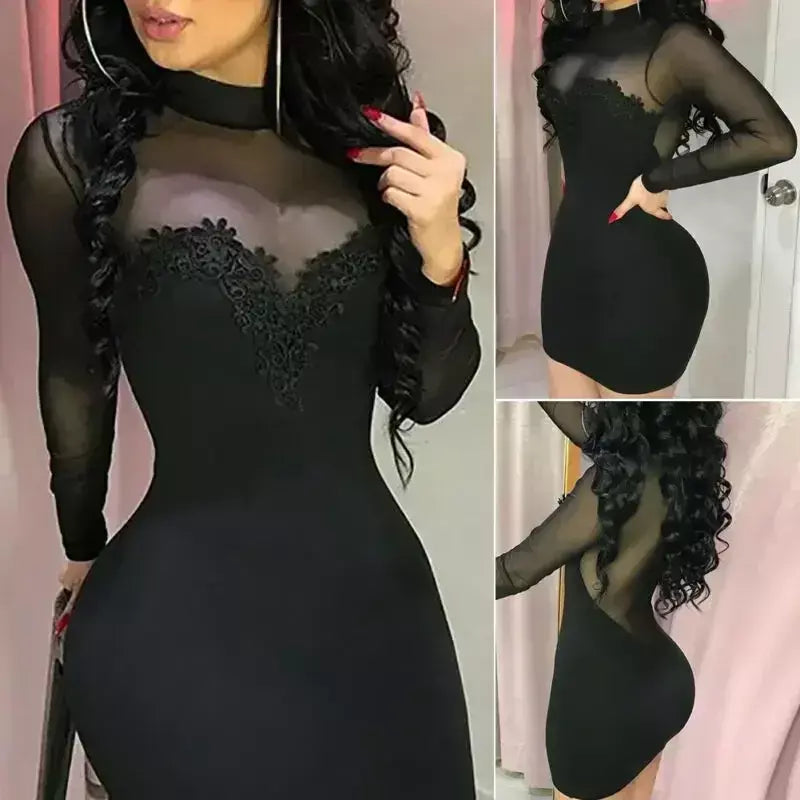 Mulheres elegante mini vestido de chiffon sexy transparente sem alças festa bandagem bodycon mini vestidos femininos preto roupas