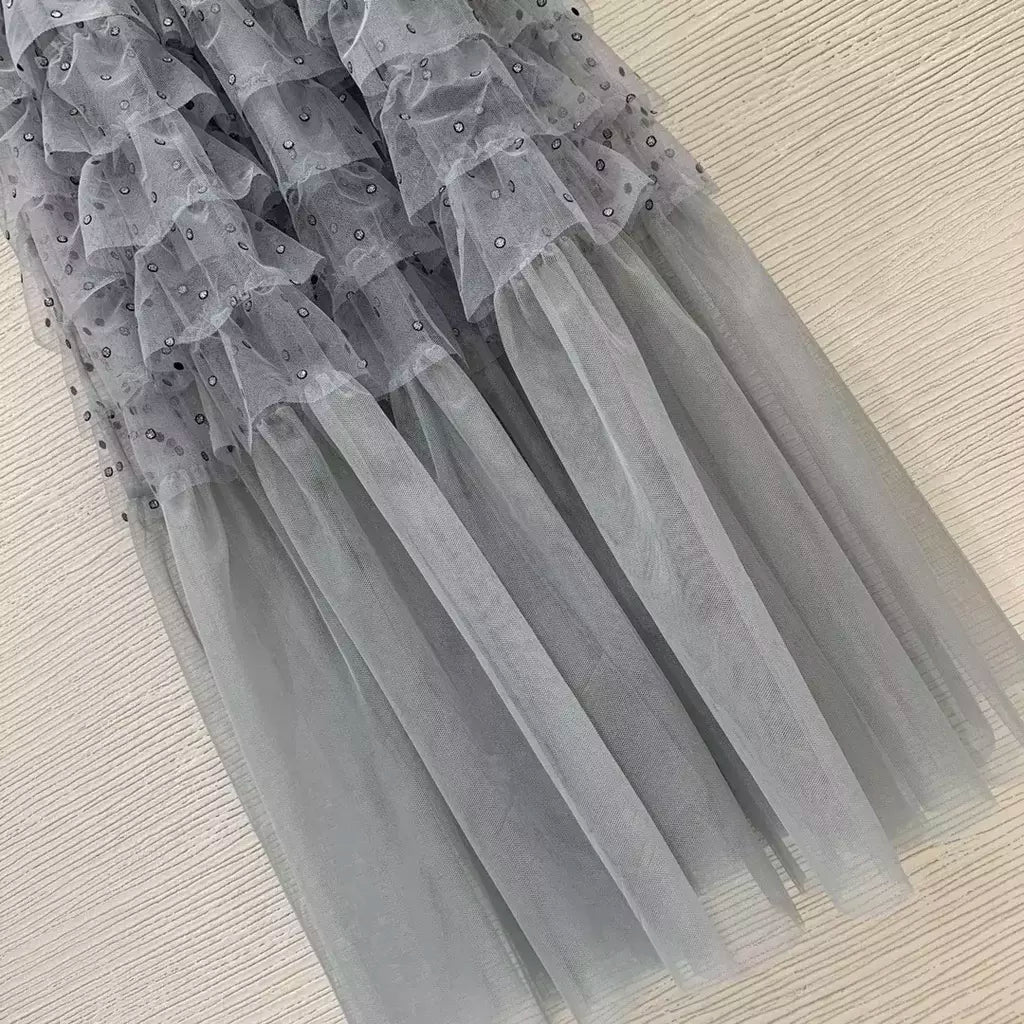 Vestido feminino slim fit plissado em malha, cintura alta, manga longa, retalhamento, vestido feminino de renda, moda outono