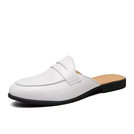 Nova Chegada All-match Muller Sapatos Homens Moda De Couro Metade Chinelo Homens Verão Mocassins Flats Chinelos para Sapatos Dos Homens Ao Ar Livre