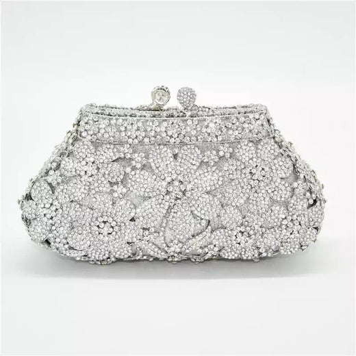 Bolsa de casamento nupcial cristal bling para mulheres, forma de flor, bolsa diamante, bolsas de luxo, moda bolsa de baile, nova