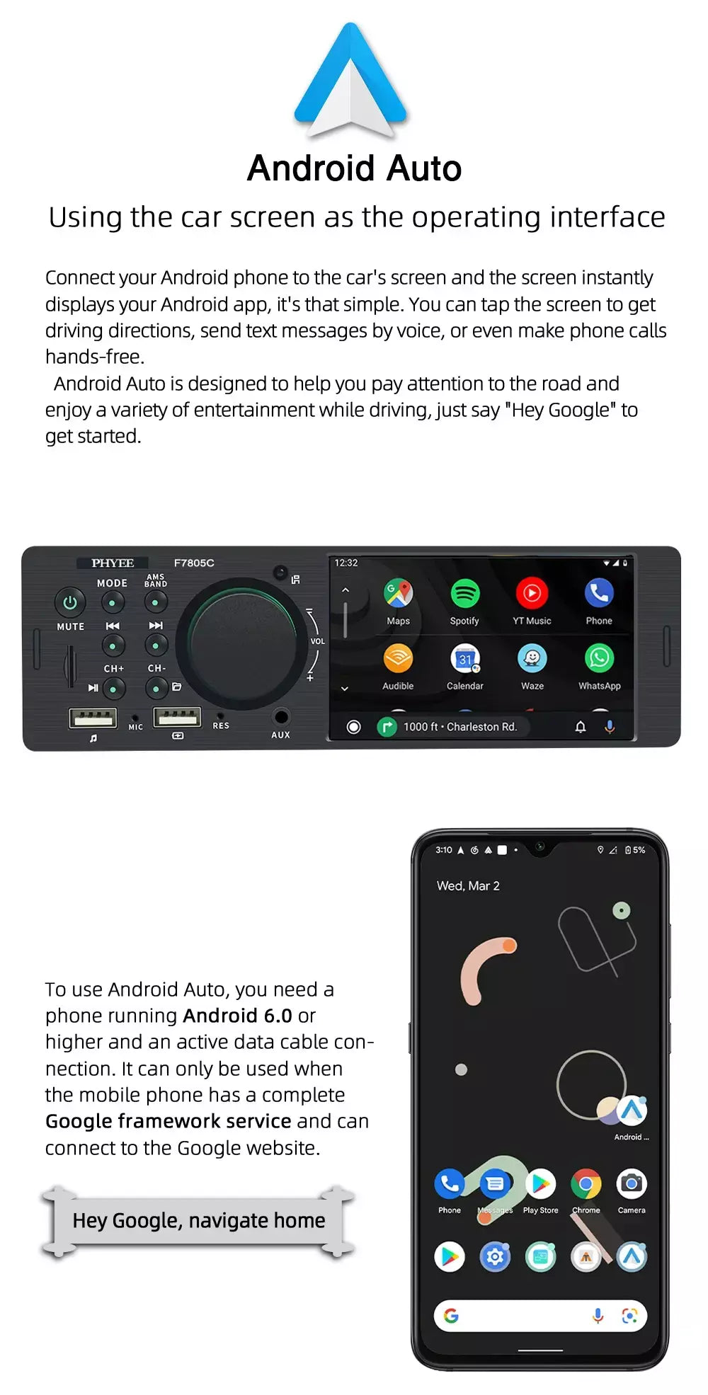 Rádio automotivo carplay de 1 din 4 ", bluetooth, android-auto, reprodutor de mp5, mãos livres a2dp, usb tf aux estéreo, unidade principal multimídia f7805c
