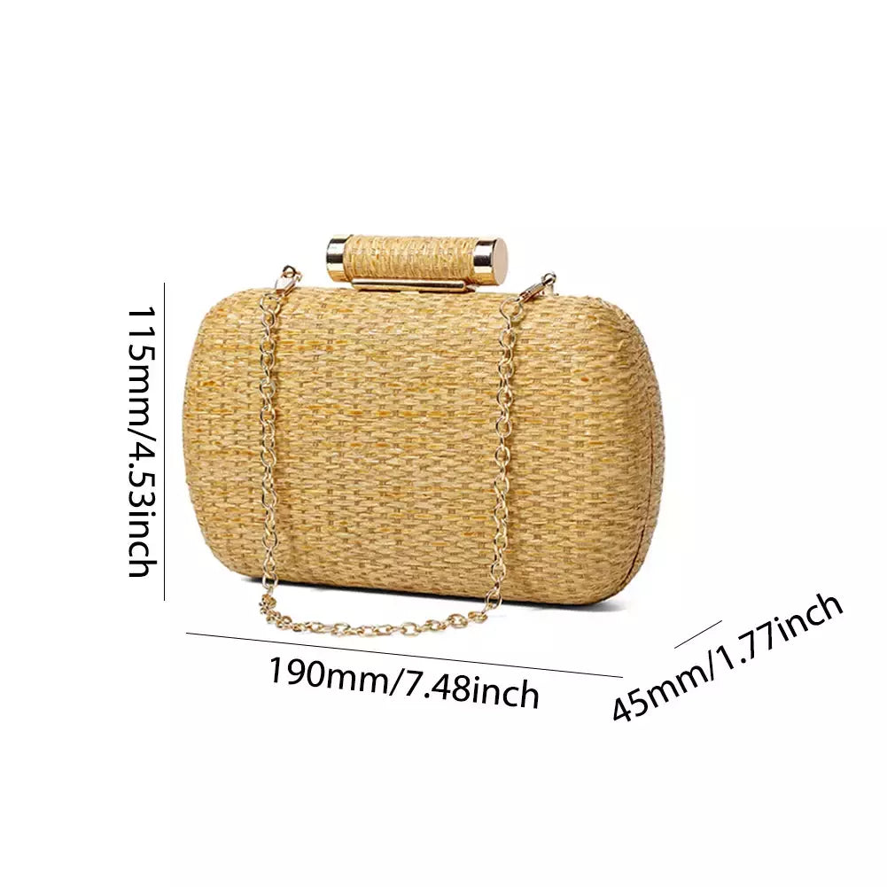 Bolsa de embreagem para mulheres, Bolsa de Raffia para senhoras, Bolsa de noite, Crochet Crossbody Bags, Ombro de praia, Verão, Saco de mão tecido luxuoso