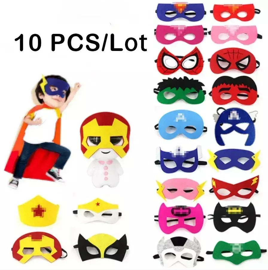 32/28/10 pçs/lote máscara de super-herói cosplay natal dia das bruxas crianças adulto carnaval festa adereços aniversário das crianças feltro masquerade