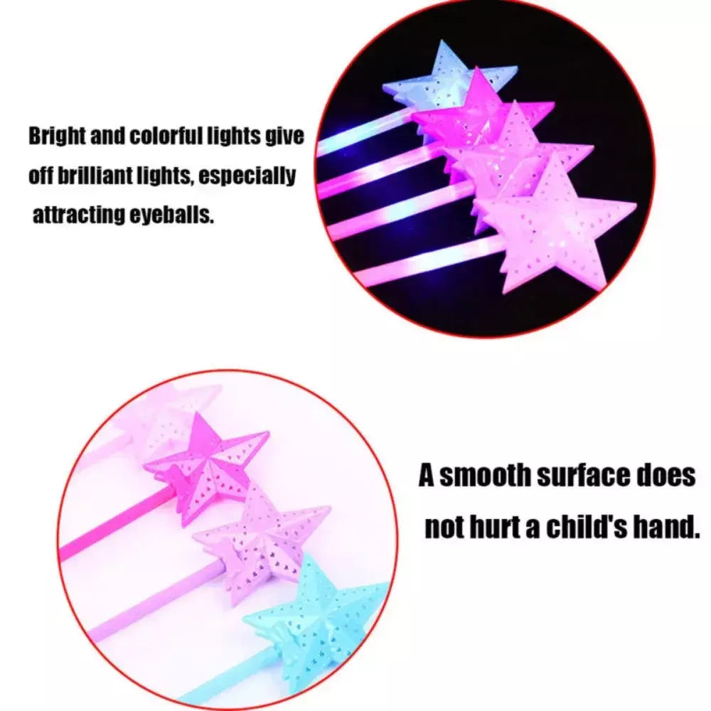 Led brilhante varinha mágica estrela light-up varinha brilho varas festa de aniversário de natal adereços concerto vara brilhante adereços de festa suprimentos