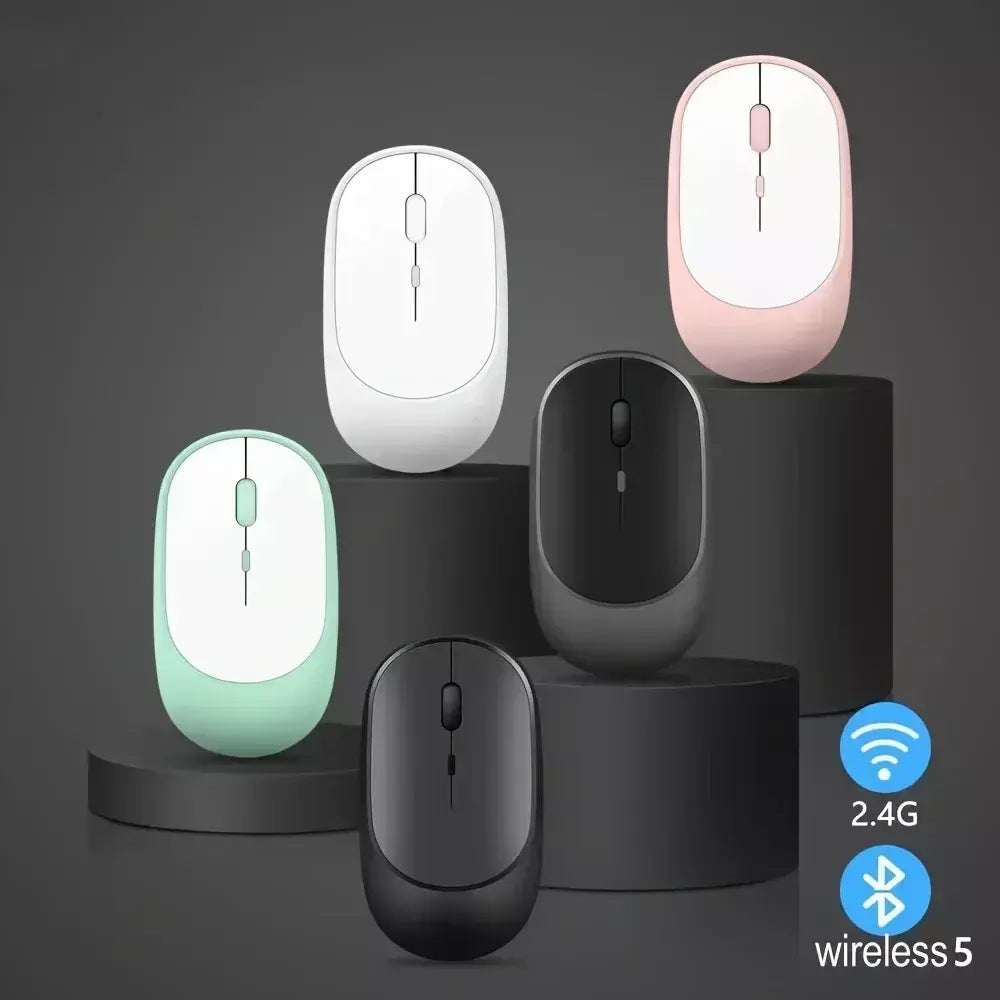 Mouse para jogos sem fio 2.4Gh, modos duplos, Bluetooth, consumo de energia ultrabaixo, compatível com PC, Mac, computadores, laptops, mudo